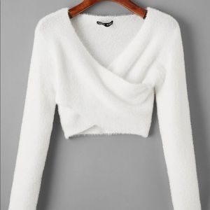 BRAND NEW!!! White fuzzy sweater